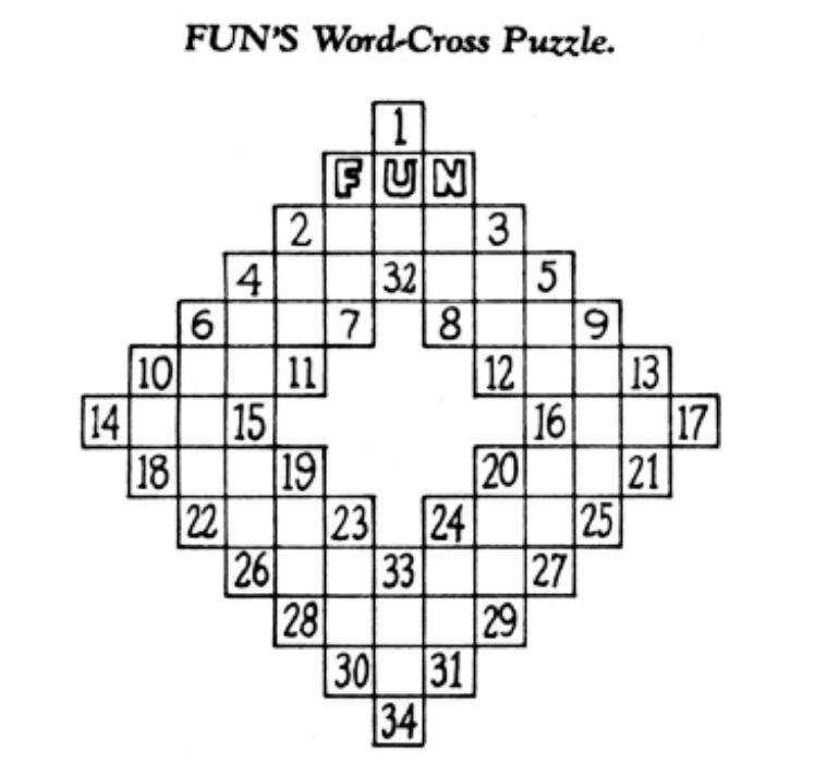 worlds first crossword puzzle grid