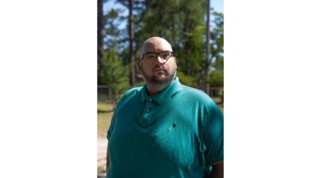 Jordie Jordan, who has been tagged on social media platforms with the name Bernie in what started as a mean prank but has devolved into cyberbullying, on June 3, 2022. A picture of Jordan has been attached to a fake name and numerous bogus reports of his death, including from the mass shootings in Uvalde, Texas. (Madeline Gray/The New York Times)