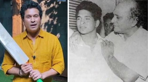 Sachin Tendulkar wih father