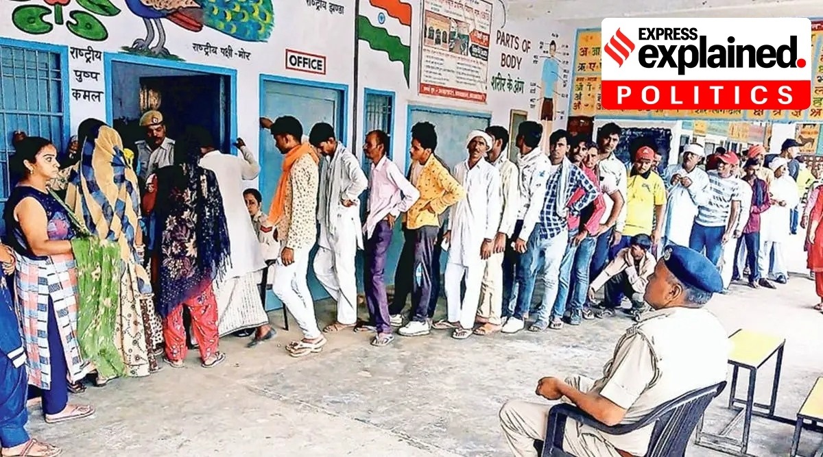 Voters at Meham on Sunday. (Express photo by Manoj Dhaka)