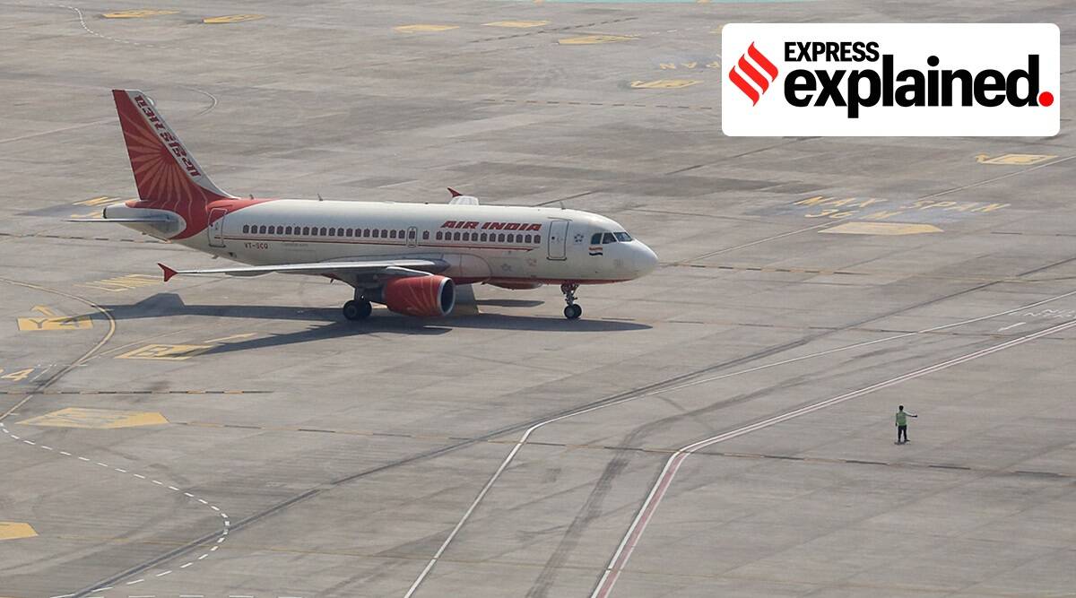 An Air India flight at Mumbai airport. (Express Photo: Amit Chakravarty)