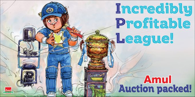 Incredibly Profitable League : Amul shares topical on IPL media