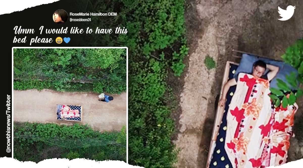 bed with wheels, bed, couch potato, bed with wheels video, China, getting out of bed, indian express