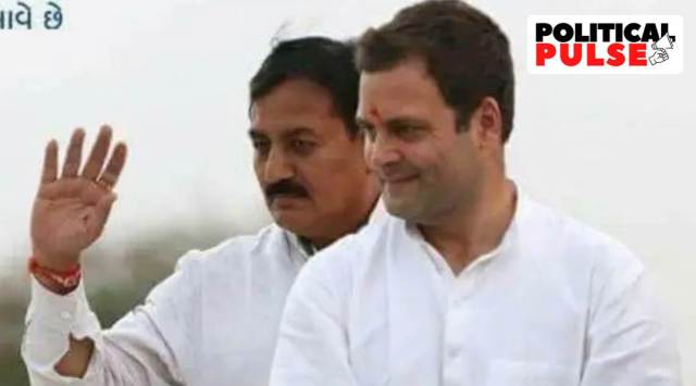 Bharatsinh Solanki with Rahul Gandhi. Solanki was Gujarat chief in 2017, when Cong put up its best performance in state in 30 years.