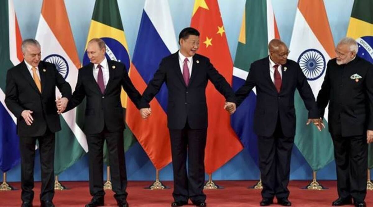 Heads of BRICS nations standing together (AP, file pic)