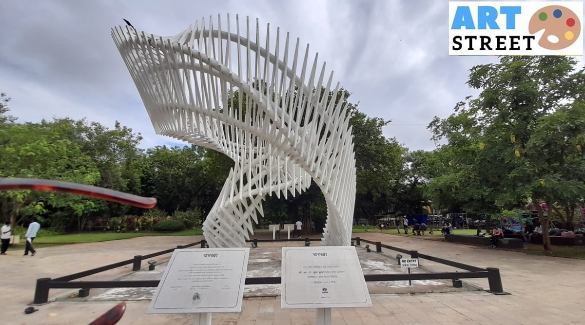 Art Street: A tribute to Gandhi's spinning wheel near Mumbai's