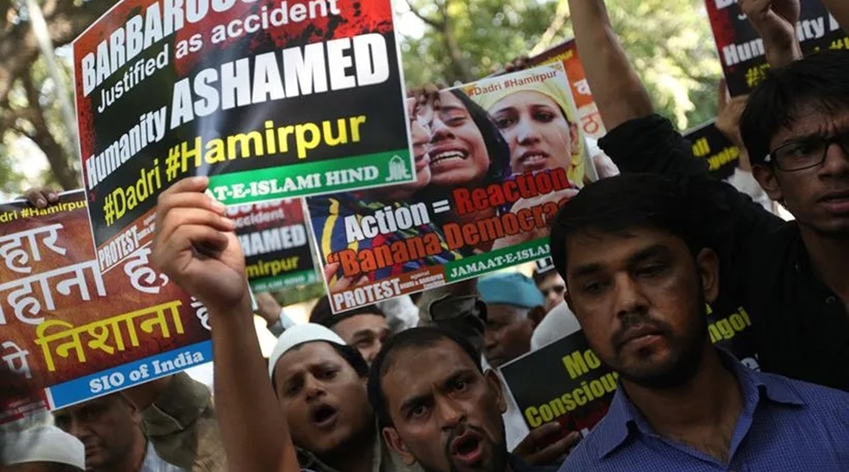 Members of social organisations protest against Dadri lynching at Jantar Mantar in New Delhi. (Express file photo)