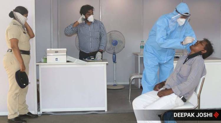 The positivity rate stood at 5.62 per cent. (Express Photo)