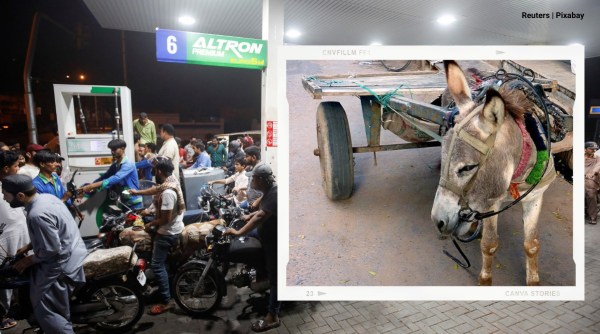 fuel price hike, rise in fuel price, pakistan, pakistan donkey cart, pak man donkey cart to work, pak man caa donkey cart letter, indian express