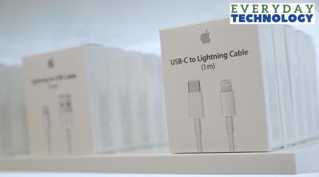 USB-C to Lightning Cable adapters are seen at an Apple store in Chicago. (Reuters Photo/File) 
