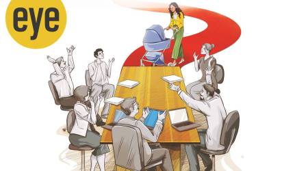 Maternity can be a liability for working women, who get passed over for promotions, sidetracked from prized projects or simply offloaded if they want to take a longer break (Illustration credit: Suvajit Dey)