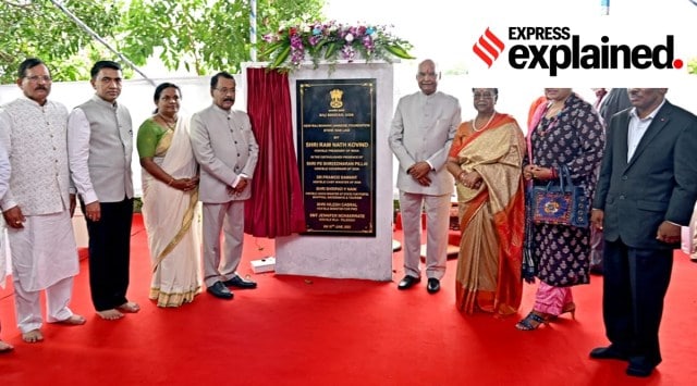 President Ramnath Kovind laid foundation stone for the construction of the Raj Bhavan annexe at the Goa Governor’s residence. (Twitter/@shripadynaik)