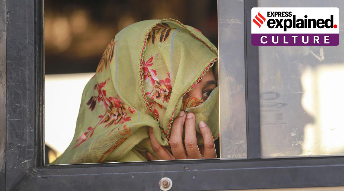 Migrant Kashmiri Pandits leave in a Kashmir bound bus for the annual 'Kheer Bhawani Mela' from Jammu, Tuesday, June 7, 2022. (PTI Photo)