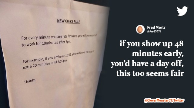 Viral New work rule, Work rule 10 minutes late, Work Rule viral tweet, Indian Express