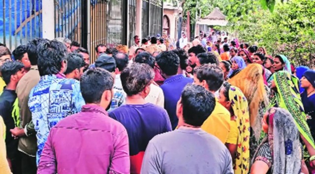 Family members of the siblings protest outside the Mumbai Police commissioner’s office last week. (Express file photo)
