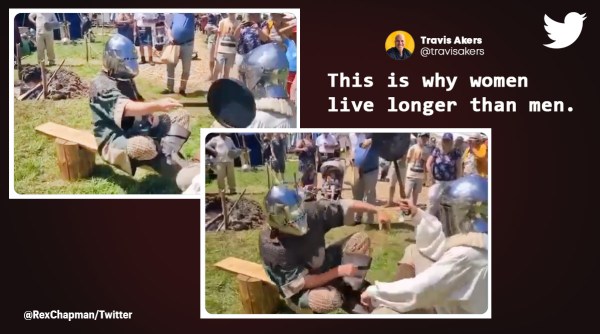 Pan slapping contest, Pan hitting contest, Men hit each other with pan in a contest, Viral video, Bizarre pan slapping competition, Indian Express