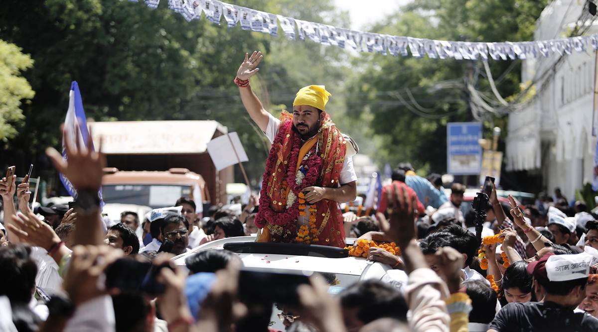 Aam Aadmi Party, Bharatiya Janata Party (BJP), Rajinder Nagar bypoll, Raghav Chadha, Delhi news, Delhi city news, New Delhi, India news, Indian Express News Service, Express News Service, Express News, Indian Express India News