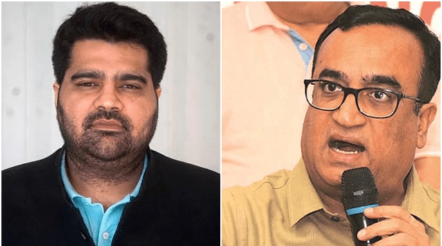 Kartikeya Sharma (left) is the media baron and Independent candidate backed by BJP-JJP. (Wikipedia/File)