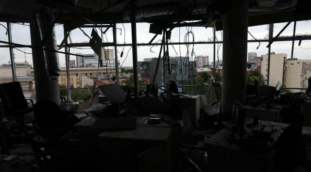 The aftermath of a shelling on an office building near the centre of Kharkiv, which hadn’t been shelled in weeks, as Russia’s attack on Ukraine continues in Kharkiv, Ukraine, June 25, 2022. (Photo: REUTERS)