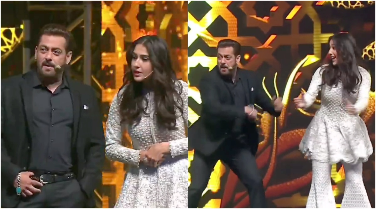Xxx Salman Khan Abp - Sara Ali Khan calls Salman Khan 'uncle', he says she lost a chance to be  his heroine. Watch fun video | Entertainment News,The Indian Express