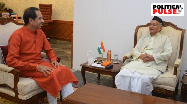 Maharashtra Governor Bhagat Singh Koshyari with CM Uddhav Thackeray.(Express photo/File)