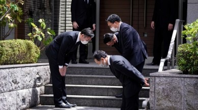 People pay condolence visits Sunday, July 10, 2022, at the Tokyo residence of former Japanese Prime Minister Shinzo Abe (AP)