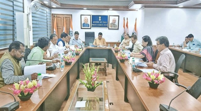 Ashfaq Saifi, the chairpersons of Uttar Pradesh Minorities Commission during a meeting. (Facebook/AshfaqSaifiPage)