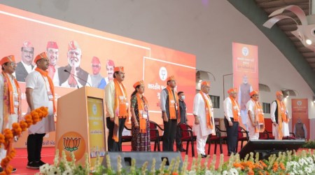 Chief Minister Bhupendra Patel and state BJP president CR Paatil inaugurated the meeting. (Express Photo)
