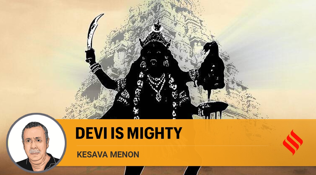 In certain parts of the country, the Devi might be conceptualised as a soft, benign figure who sits demurely on her tiger. In other parts, especially much of the dehat, she is either a fiery warrior or a stern, demanding matriarch. Sacrifice is her due.