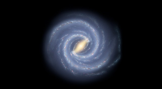 Near the black hole at the centre of our galaxy is a densely packed cluster of stars called S cluster. (Image credit: NASA/JPL-Caltech/R. Hurt)