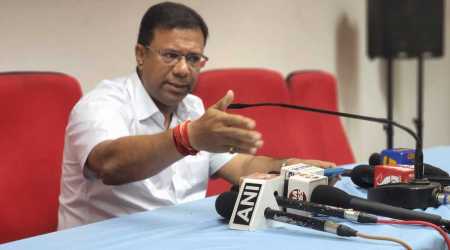 Goa minister Vishwajit Rane shared information about 10 properties with a total area of 27,647 sq m owned by Michael Lobo and his MLA wife Delilah Lobo in which a ‘change of zone’ was carried out. (Express photo)