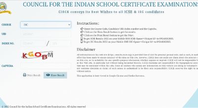 ISC results, CISCE ISC class 12th results, Class 12th results, ISC results