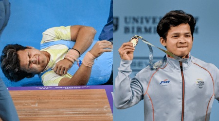Jeremy Lalrinnunga battles cramps, injury to lift a total of 300kg, Games Record, to win India's second gold medal of the Commonwealth Games. (PTI)