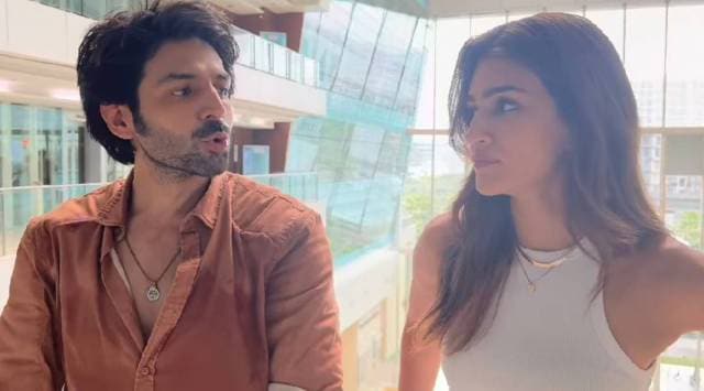 kriti sanon with kartik aaryan