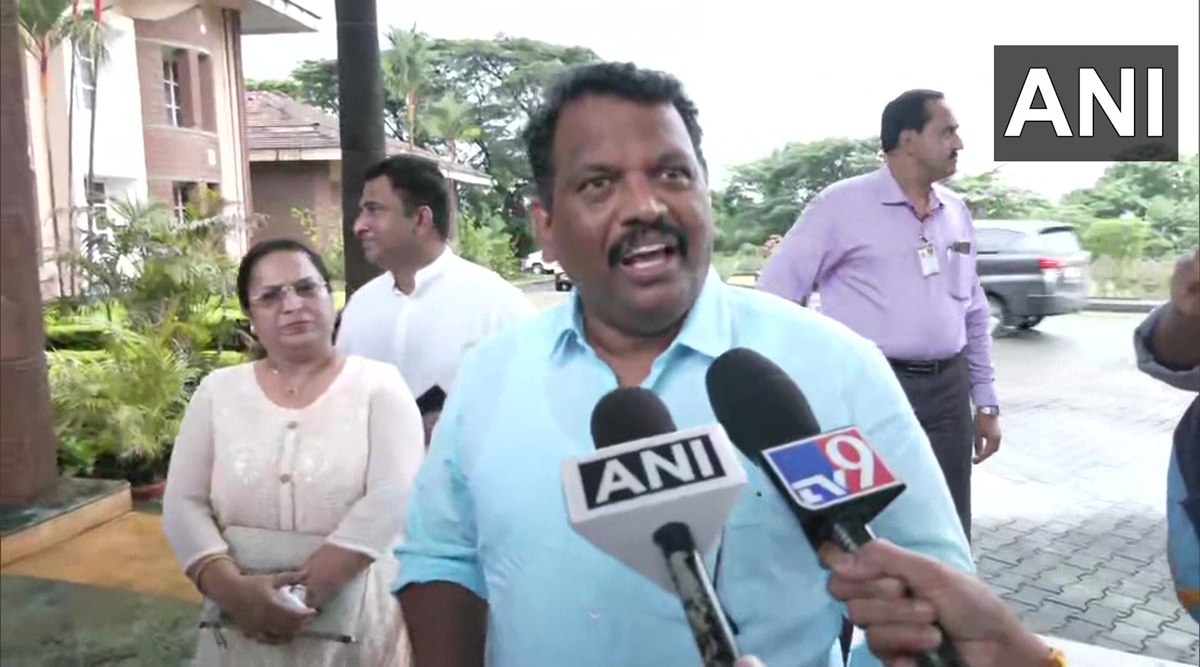Disgruntled senior Congress leader Micheal Lobo speaking to media in Goa on Monday amid political turmoil in Goa Congress (ANI- Twitter)
