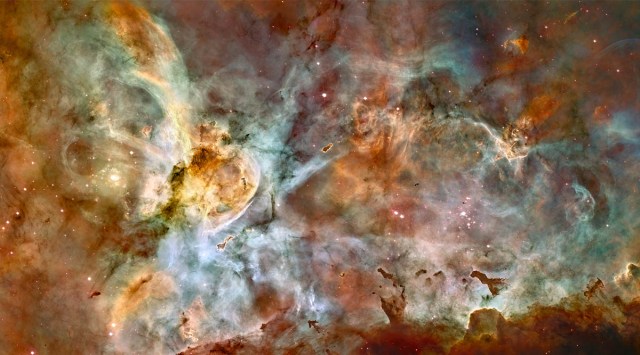 In an undated image provided by NASA, ESA, N. Smith, and The Hubble Heritage Team, the Carina Nebula, one of the largest and brightest nebulae in the sky, located approximately 7,600 light-years away. NASA picked five new images of scenes from around the universe that it hopes will knock the public’s socks off. (NASA, ESA, N. Smith, and The Hubble Heritage Team via The New York Times)