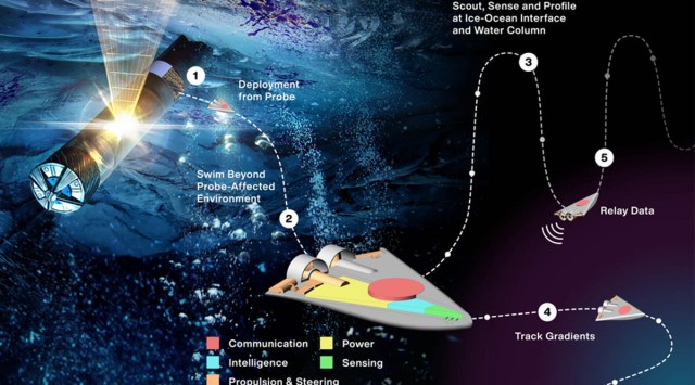 NASA illustration of swim robots