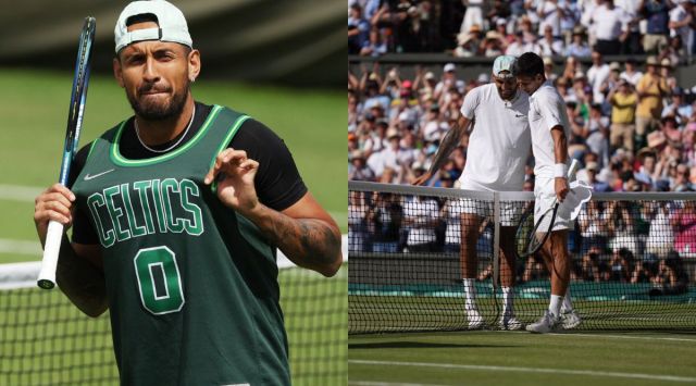 Nick Kyrgios is a big fan of Boston Celtics; Kyrgios with Djokovic after their Wimbledon final. (Reuters & Twitter/@Wimbledon)