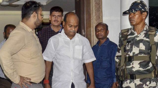 Pankaj Mishra after his questioning  by ED in Ranchi. (PTI)