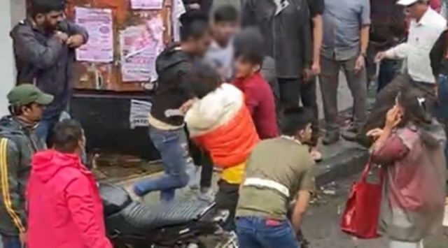 A video of their beating up people on a street went viral on social media. (Screengrab)
