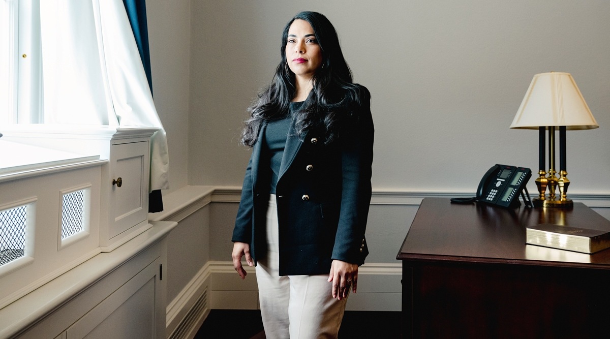 Rep. Mayra Flores (R-Texas) at her office in the Cannon House Office Building in Washington, on June 22, 2022. (Shuran Huang/The New York Times)