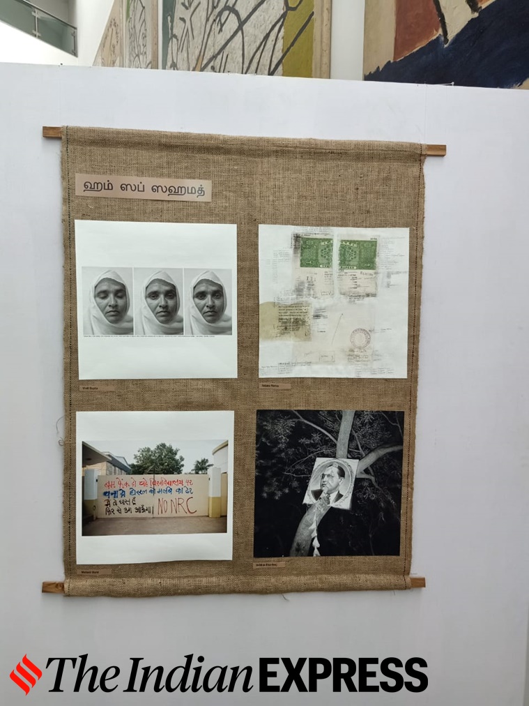 art, art exhibition, dissent, dissent through artworks, art exhibition on dissent, Hum Sab Sahmat: Reclaiming the Nation for its Citizens, Safdar Hashmi Memorial Trust (SAHMAT), poetry, Indian independence, 75 years of independence, indian express news