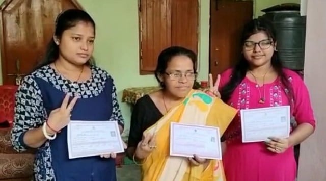 Speaking to indianexpress.com, Shila Rani Das (centre) said she appeared in madhyamik examinations for the first time in 1994, when she was already a clerk in the Agartala municipality (now a corporation). (Express photo: Debraj Deb)
