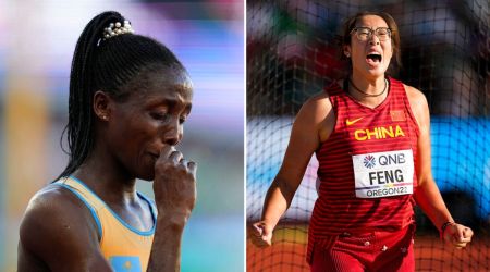 Norah Jeruto, Bin Feng,Norah Jeruto, Bin Feng ,World Athletics Championships, women's 3,000 metres steeplechase gold, discus final in Eugene