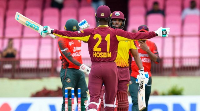 Nicholas Pooran, WI vs BAN, Mahmudullah, Odean Smith, Liton Das, Afif Hossain, Shoriful Islam, Mustafizur Rahman, Indian Express, News