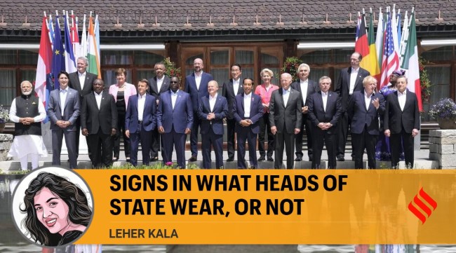 U.S. President Joe Biden, front fourth right, waves as he poses with G7 leaders and Outreach guests for an official group photo at Castle Elmau in Kruen, near Garmisch-Partenkirchen, Germany, on Monday, June 27, 2022. (AP)
