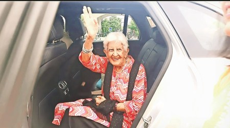 Reena Varma returns on Monday to Attari after visiting her childhood home in Pakistan. (Express Photo)