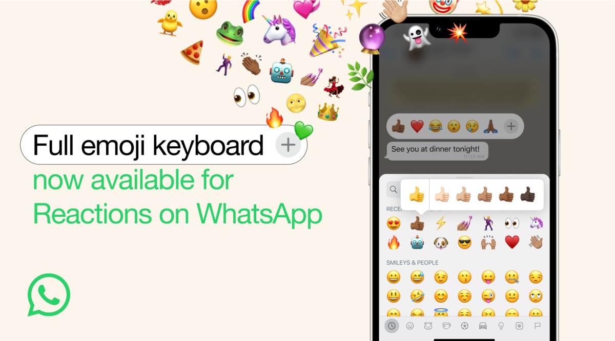 Now, react to messages on WhatsApp with any emoji of your choice |  Technology News,The Indian Express