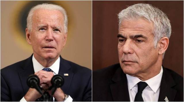 US President Joe Biden and Israeli Prime Minister Yair Lapid. (File photo/ Reuters)