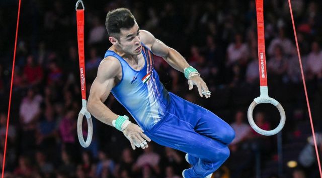 Yogeshwar Singh competes in the men's Artistic Gymnastics All-Around final event during the Commonwealth Games 2022 (CWG) (PTI)